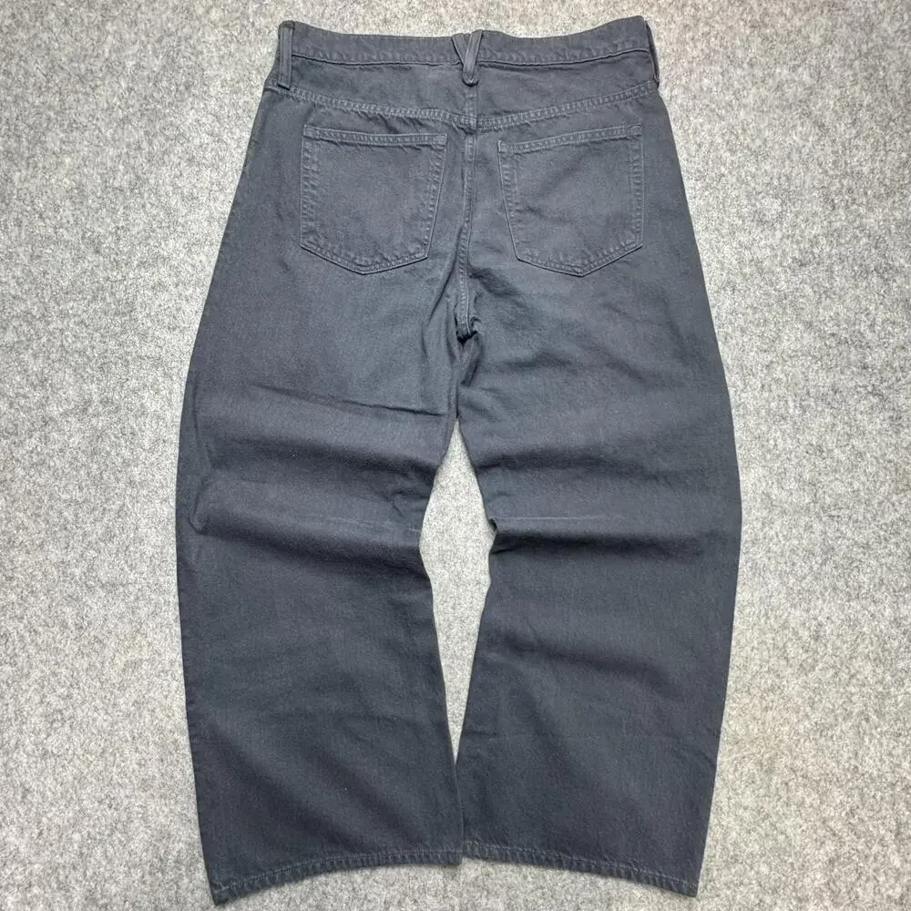 J.Crew Jeans Mens 31x25 Gray Wide Leg Denim Casual Pants Charcoal y2k Baggy